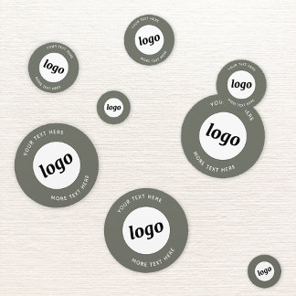 Logo with Text Business Promotional Sage Green Confetti