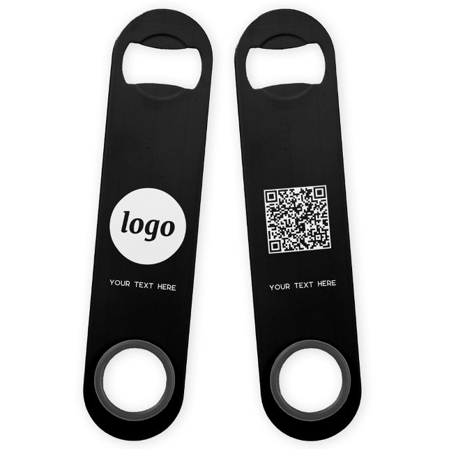 Logo With Text QR Code Business (Logo QR code custom text business promotional bar key bottle opener)
