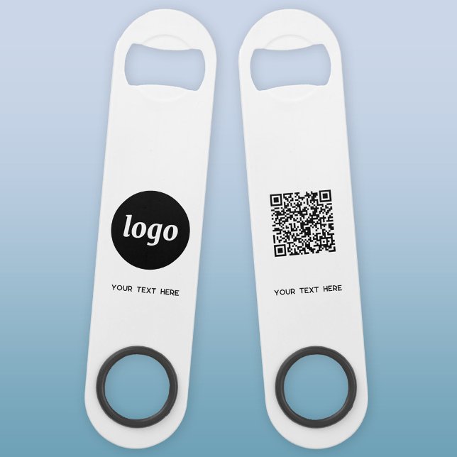 Logo With Text QR Code Business (Logo QR code custom text business promotional bar key bottle opener)