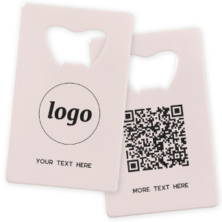 Logo With Text QR Code Business Blush Pink