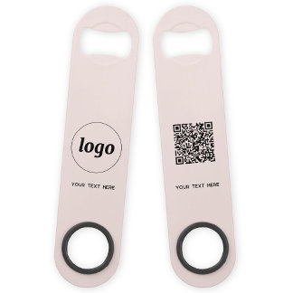 Logo With Text QR Code Business Blush Pink