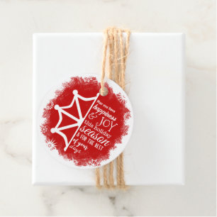 Logo'd Red Snowflake Christmas Gift Tag
