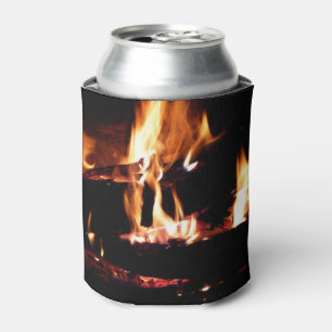 Logs in the Fireplace Warm Fire Photography Can Cooler