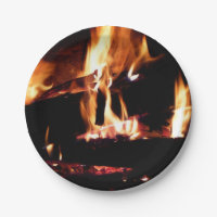 Logs in the Fireplace Warm Fire Photography
