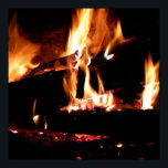 Logs in the Fireplace Warm Fire Photography Poster<br><div class="desc">Here is a close up of just the logs and flames from a fireplace.  Check out our store for more warming scenes for winter.  This picture is also featured as the widescreen wallpaper "Logs in the Fireplace" from www.mlewallpapers.com.</div>