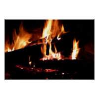 Logs in the Fireplace Warm Fire Photography