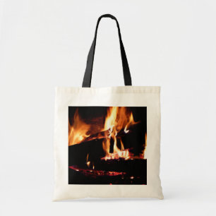 Logs in the Fireplace Warm Fire Photography Tote Bag