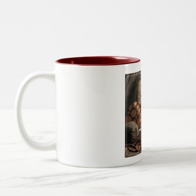 Logs & Lazy Mornings Mug – Cosy Camp Coffee Escape (Left)