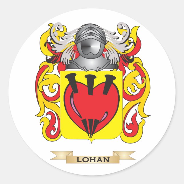 Lohan Coat of Arms (Family Crest) Classic Round Sticker (Front)