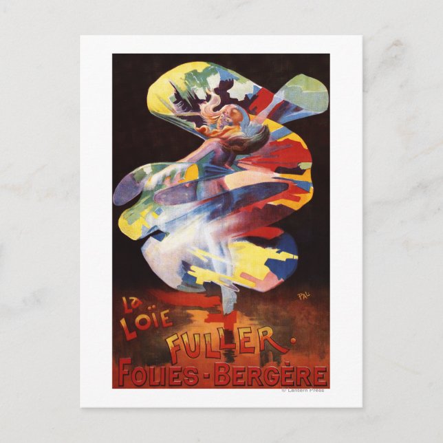 Loie Fuller at Folies-Bergere Theatre Postcard (Front)