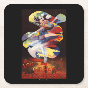 Loie Fuller at Folies-Bergere Theatre Square Paper Coaster