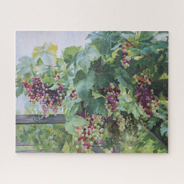 Loire Valley Vineyard – French Grape Painting Jigsaw Puzzle (Horizontal)