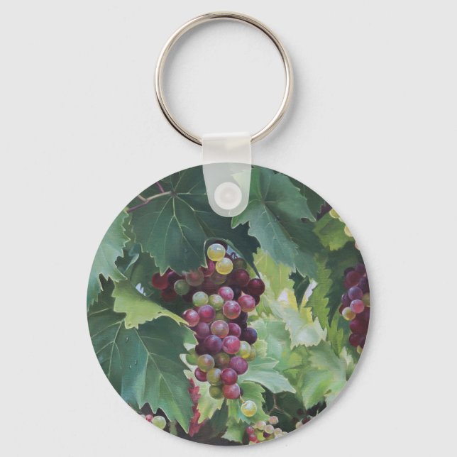 Loire Valley Vineyard – French Grape Painting Key Ring (Front)