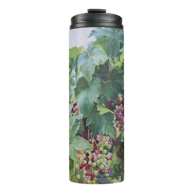 Loire Valley Vineyard – French Grape Painting Thermal Tumbler (Front)