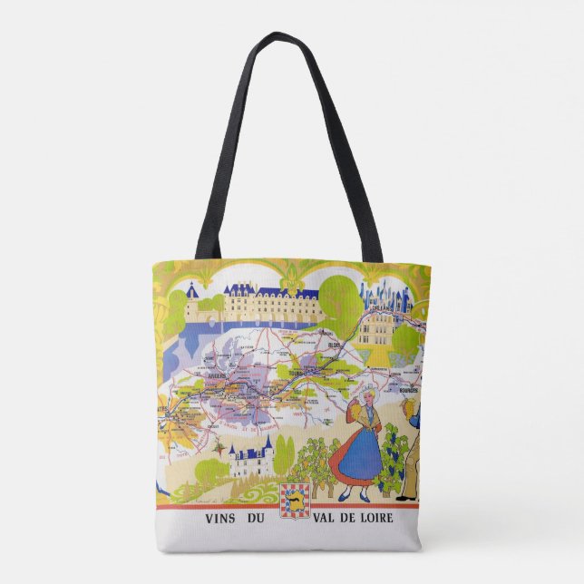 Loire Valley Wine Region Shoulder Tote (Back)