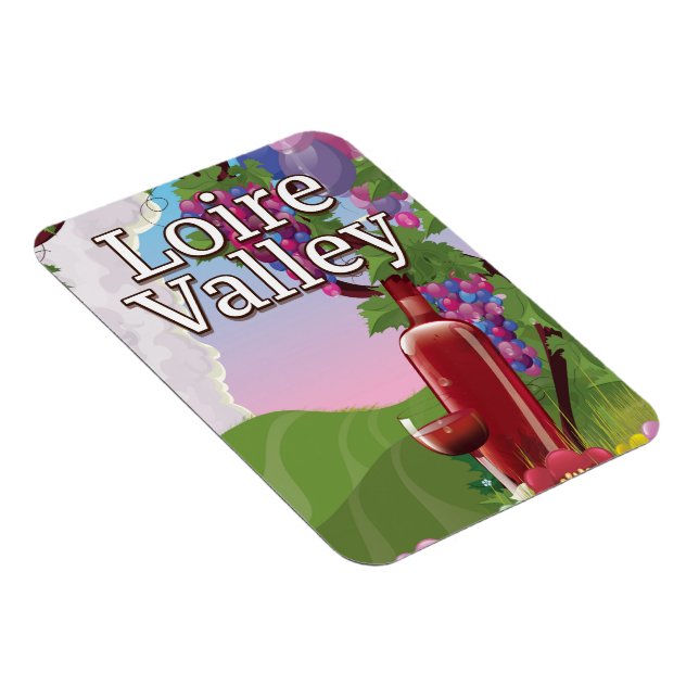 loire valley wine travel poster magnet (Right Side)