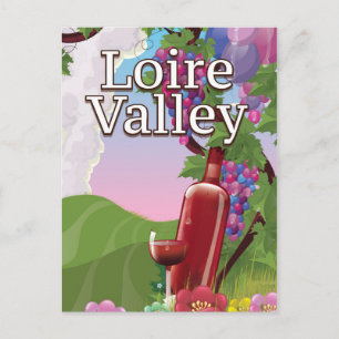 loire valley wine travel poster postcard