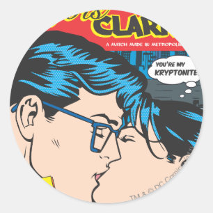 Lois and Clark Comic Classic Round Sticker