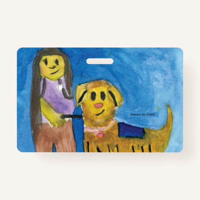 Lois the Therapy Dog - Kids Art for CHOC ID Badge (Front)
