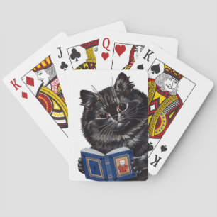 Lois Wain Lucky Black Cat Reading a Book Playing Cards