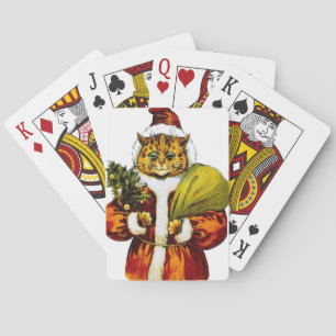 Lois Wain Santa Cat Playing Cards