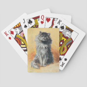 Lois Wain Vintage Grey Cat Playing Cards