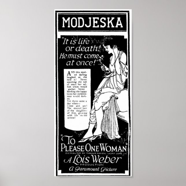 Lois Weber 1921 vintage movie ad poster (Front)