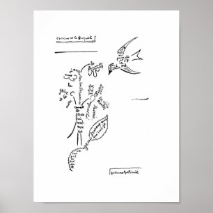L'oiseau et le bouquet, by Apollinaire  Poster