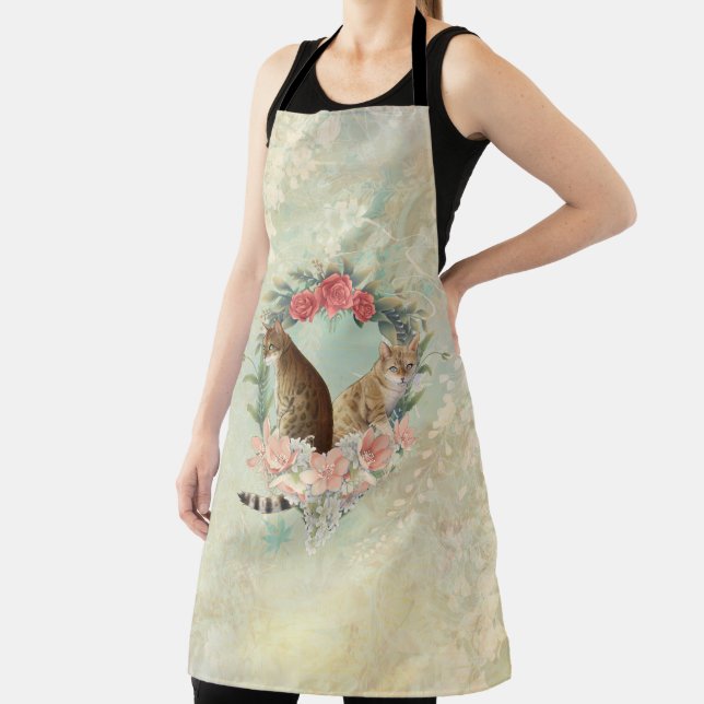 Loki's Buddies: Mika and Chidori Bengal Cats Apron (Insitu)