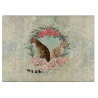 Loki's Buddies: Mika and Chidori Bengal Cats Cutting Board