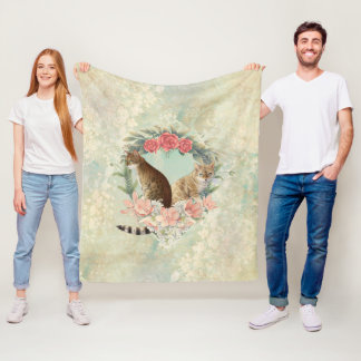 Loki's Buddies: Mika and Chidori Bengal Cats Fleece Blanket