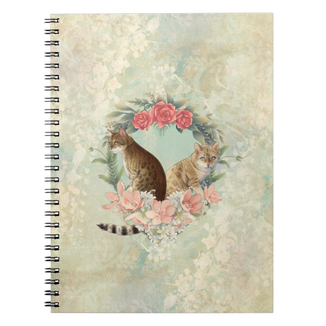 Loki's Buddies: Mika and Chidori Bengal Cats Notebook (Front)