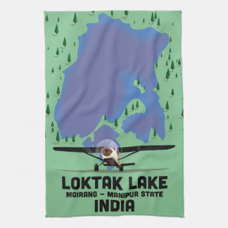 Loktak Lake Manipur state, India map Tea Towel
