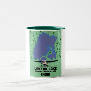Loktak Lake Manipur state, India map Two-Tone Coffee Mug