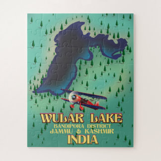 Loktak Lake Manipur state Indian travel poster. Jigsaw Puzzle
