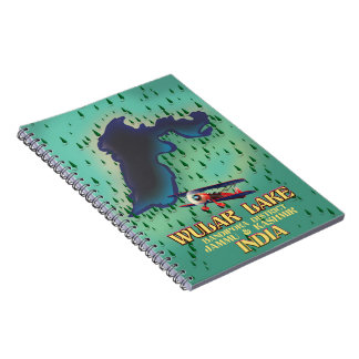 Loktak Lake Manipur state Indian travel poster. Notebook