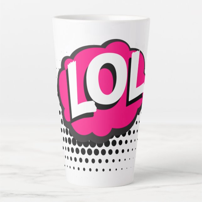 lol-acronym-laugh-out-loud-laughing latte mug (Front)