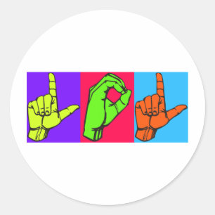 LOL ASL Sign Language Design #2 Classic Round Sticker