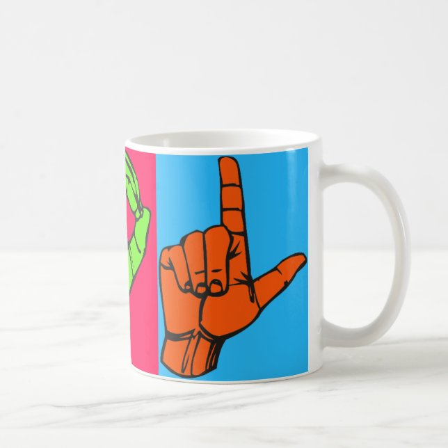 LOL ASL Sign Language Design #2 Coffee Mug (Right)