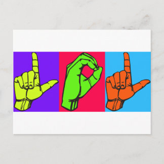 LOL ASL Sign Language Design #2 Postcard