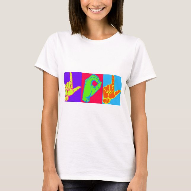 LOL ASL Sign Language Design T-Shirt (Front)
