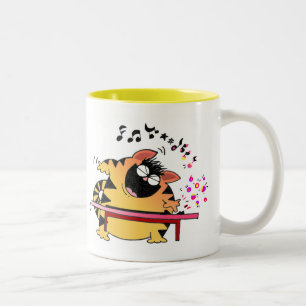 LOL Cats   Fat Musical Cat Two-Tone Coffee Mug
