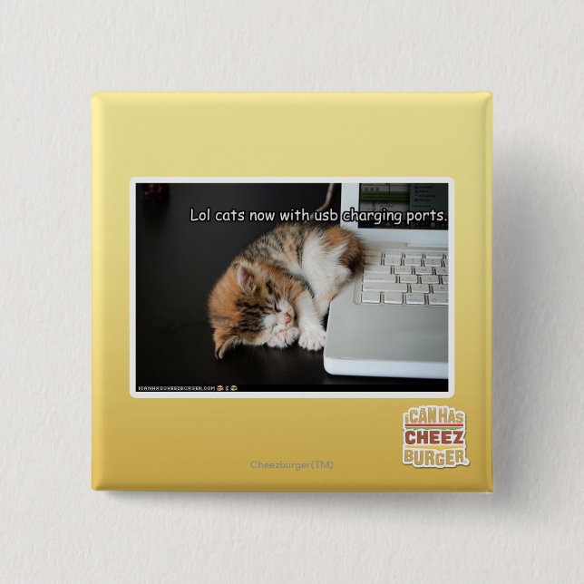 Lol cats with USB 15 Cm Square Badge (Front)