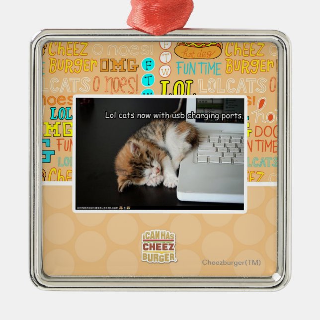 Lol cats with USB Metal Tree Decoration (Front)