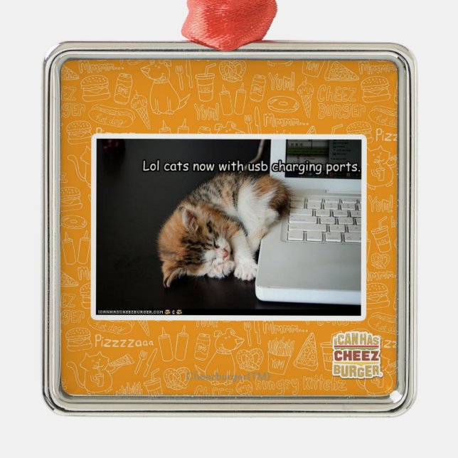 Lol cats with USB Metal Tree Decoration (Front)