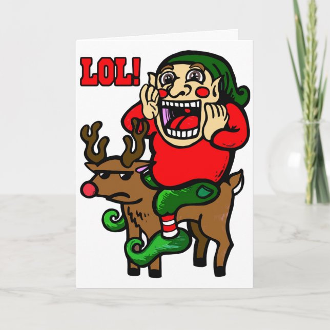 LOL Christmas Elf Holiday Card (Front)