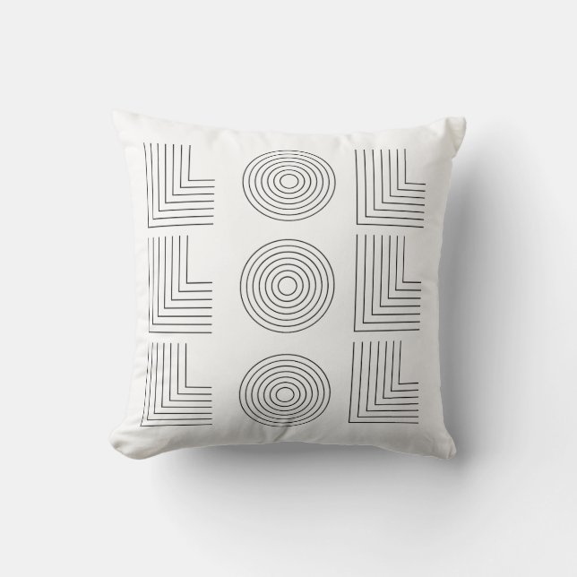 LOL Decorative Pillow – Minimalist Humour in Black (Front)