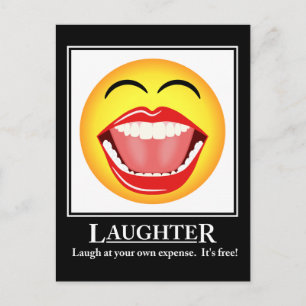LOL Face Laughter Motivational Post Card