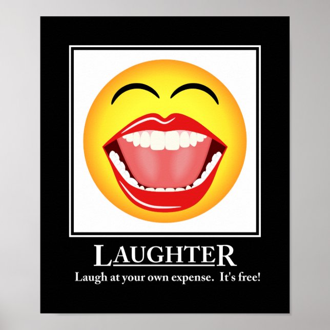 LOL Face Laughter Motivational Poster Print (Front)