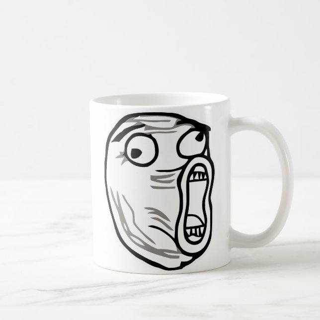 lol face meme humour rofl omg omfg coffee mug (Right)